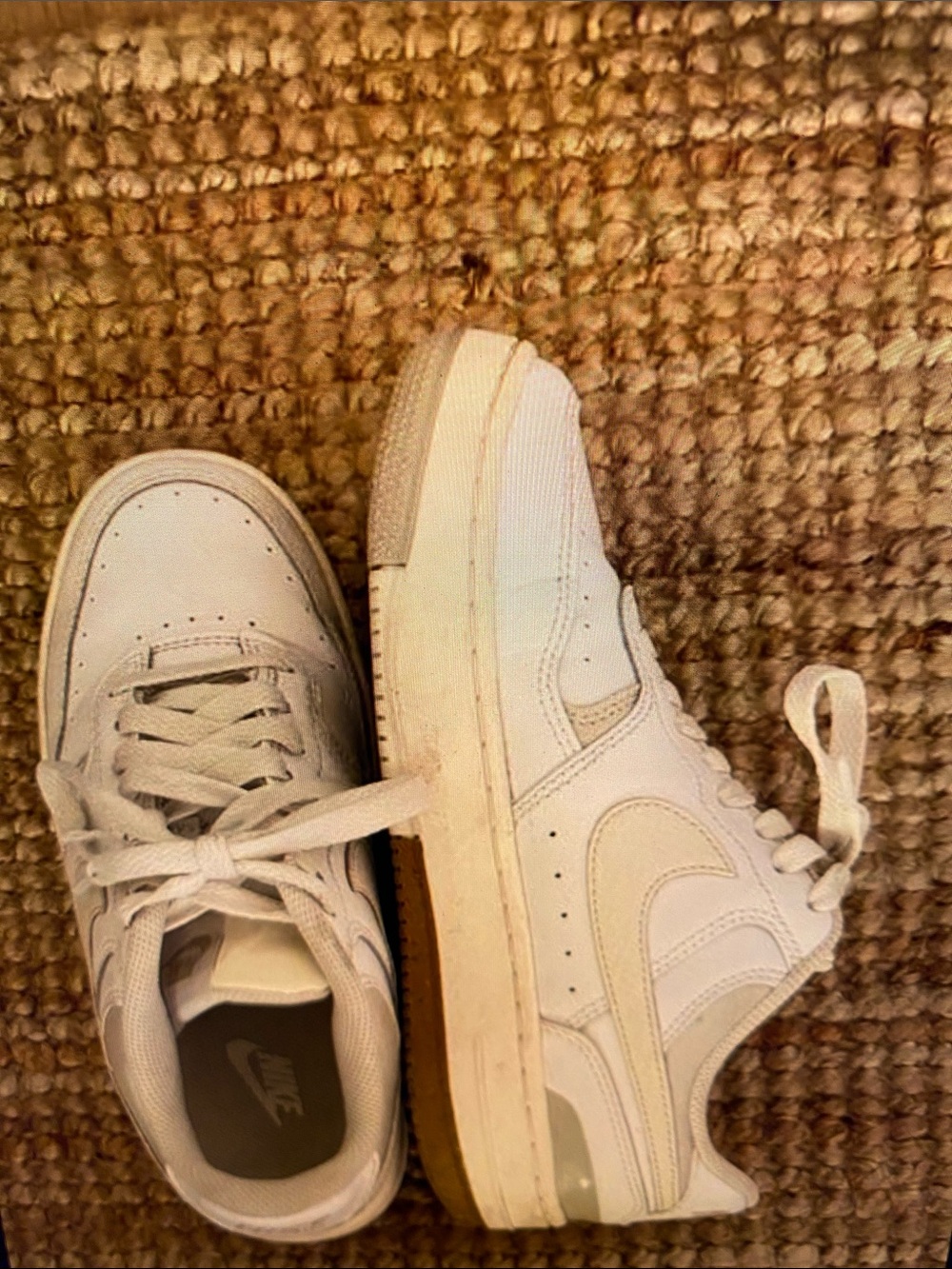 Nike Men’s White Low-Top Sneakers with Off-White Sole